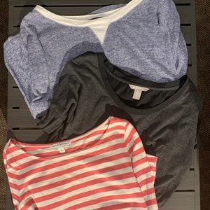 Banana Republic Bundle of Three Long and Three Quarter Sleeve Tops